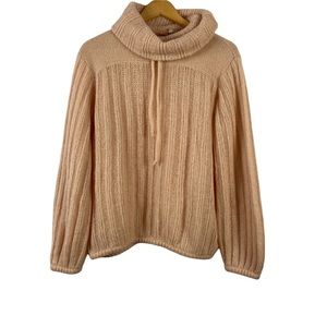 Sugar Bazaar Sweater Made in Italy Mohair Nylon Acrylic Size Medium Turtle Neck